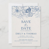 Floral Chinoiserie Wedding Save the Date Card (Vorderseite)