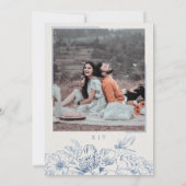 Floral Chinoiserie Wedding Save the Date Card (Rückseite)