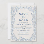 Floral Chinoiserie Wedding Save the Date Card (Vorderseite)