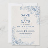Floral Chinoiserie Wedding Save the Date Card (Vorderseite)
