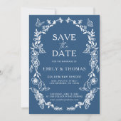 Floral Chinoiserie Wedding Save the Date Card (Vorderseite)