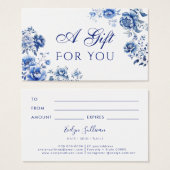 Floral chinoisme Geschenkkarte (Vorne & Hinten)