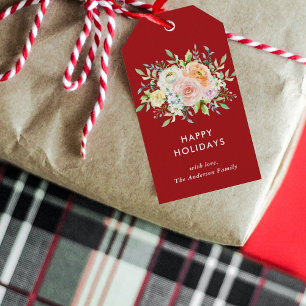 Floral Christmas Bouquet Geschenkanhänger