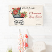 Floral Christmas Carriage Baby Shooter Banner (Insitu)