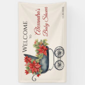 Floral Christmas Carriage Baby Shooter Banner (Vertikal)