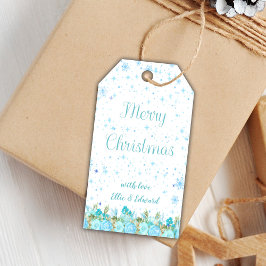 Floral Christmas Favor Tags Geschenkanhänger