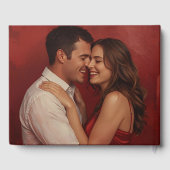 Floral Christmas Foil Guest Book Foto Gästebuch (Rückseite)