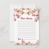 Floral Christmas Kapsel Notiz Karte (Vorderseite)