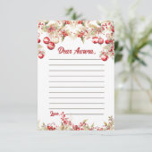 Floral Christmas Kapsel Notiz Karte (Stehend Vorderseite)