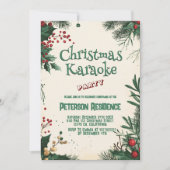 Floral Christmas Karaoke Party Einladung (Vorderseite)