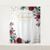 Floral Christmas Party photobooth backdrop Wandteppich (Vorderseite)