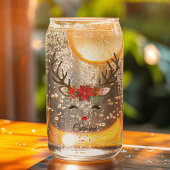 Floral Christmas Reindeer Personalisierter Name Dosenglas