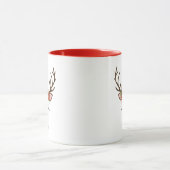 Floral Christmas Reindeer Personalisierter Name Tasse (Zentrum)