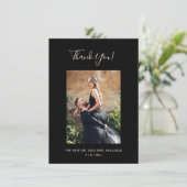 Floral Chrysanthemum Dark Romantic Wedding Dankeskarte (Stehend Vorderseite)