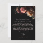 Floral Chrysanthemum Dark Romantic Wedding Dankeskarte (Rückseite)