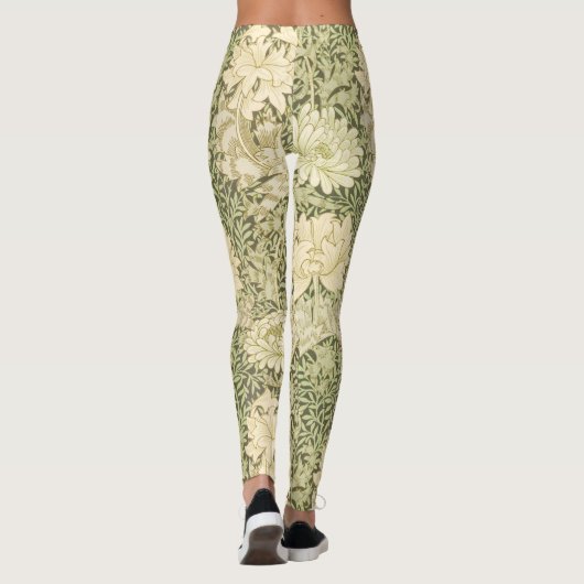 Floral Chrysanthemum Pattern (von William Morris) Leggings (Rückseite)