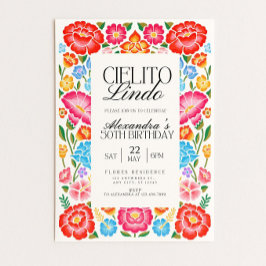 Floral Cielito Lindo Digital Birthday Party Mexica Einladung