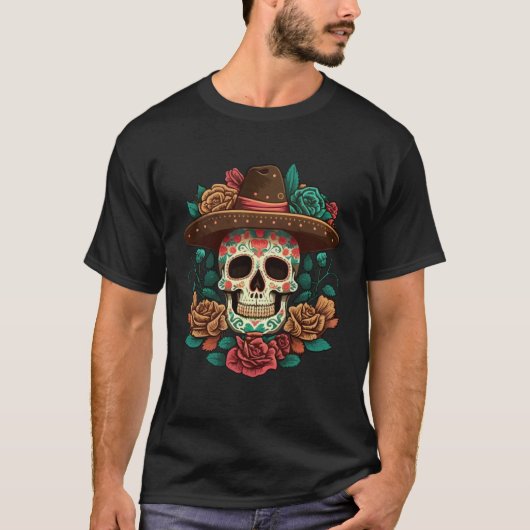 Floral Cinco De mayo Dia de Los Muertos Mexican Su T-Shirt (Vorderseite)