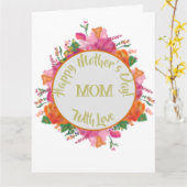 Floral Circle Banner Mother's Day  Karte (Gelbe Blume)
