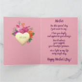 Floral Circle Banner Mother's Day Pink Karte (Innenseite)
