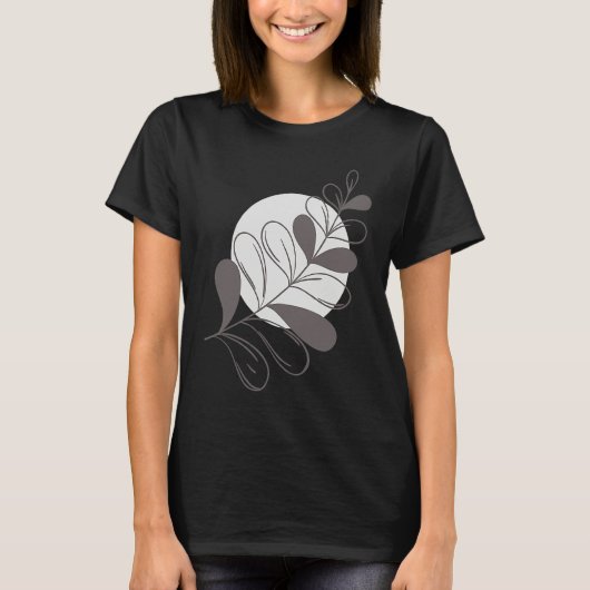 Floral Circle with Abstract Outfit Illustration Gr T-Shirt (Vorderseite)
