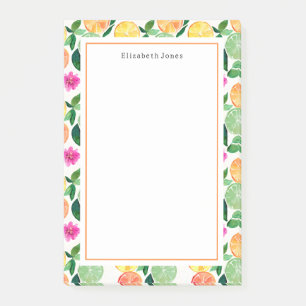 Floral Citrus Orange Lemon Limon Grapefruit Post-it Klebezettel