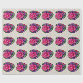 Floral Clamshell Motif Linen Wrapping Paper Geschenkpapier (Flach)