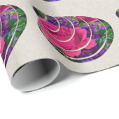 Floral Clamshell Motif Linen Wrapping Paper Geschenkpapier (Rolleneckpunkt)