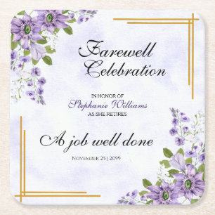 Floral Classic Elegantes Party Rechteckiger Pappuntersetzer