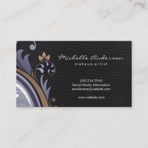 Floral Classic Leder Lux Hintergrund Visitenkarte