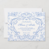 Floral classic vintage wedding  einladung (Vorderseite)