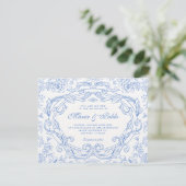 Floral classic vintage wedding  einladung (Stehend Vorderseite)