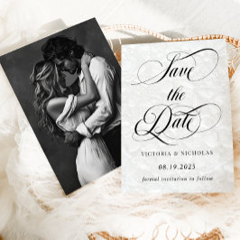 Floral Classic Wedding Foto Save The Date