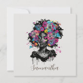 Floral Classy Afro Frau (Vorderseite)