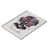 Floral Classy Afro Frau Notizblock (Linke Seite)