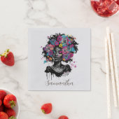 Floral Classy Afro Frau Serviette (Beispiel)