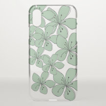 Floral Clear iPhone X Phone Case