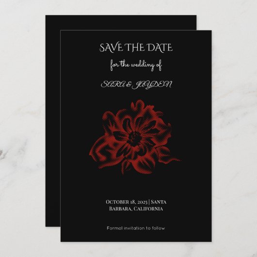 Floral Clipart – Abstract Flower Home Decor Design Save The Date (Vorne/Hinten)