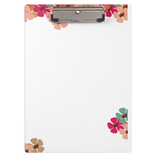 Floral Clipboard with Colorful Blooms Klemmbrett (Vorderseite)