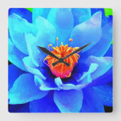 Floral clock quadratische wanduhr (Vorderseite)