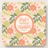 Floral Coaster Set – Gratitude-Inspired Home Decor Getränkeuntersetzer (Vorderseite)