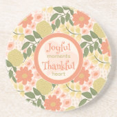 Floral Coaster Set – Gratitude-Inspired Home Decor Getränkeuntersetzer (Vorne)