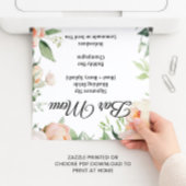 Floral Cocktail Bar Menu Bridal Shower Sign Poster