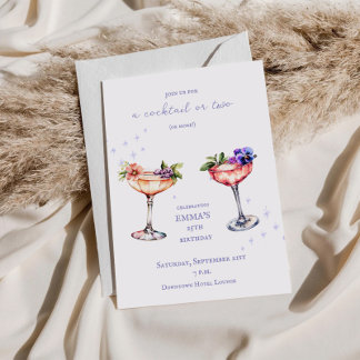 Floral Cocktail Geburtstag Einladung