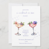 Floral Cocktail Geburtstag Einladung (Vorderseite)