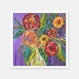 Floral Cocktail Napkins Serviette