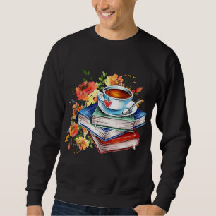 Floral & Coffe Latte Book Lover Book Nerd Bookworm Sweatshirt