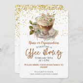 Floral Coffee Morning Fundraiser Einladung (Vorne/Hinten)