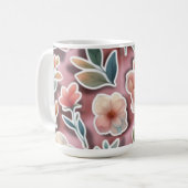 Floral Coffee Mug – Peach Flowers Kaffeetasse (Vorderseite Links)