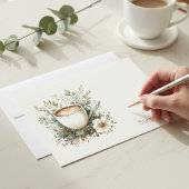 Floral Coffee Mug Personalized Mitteilungskarte